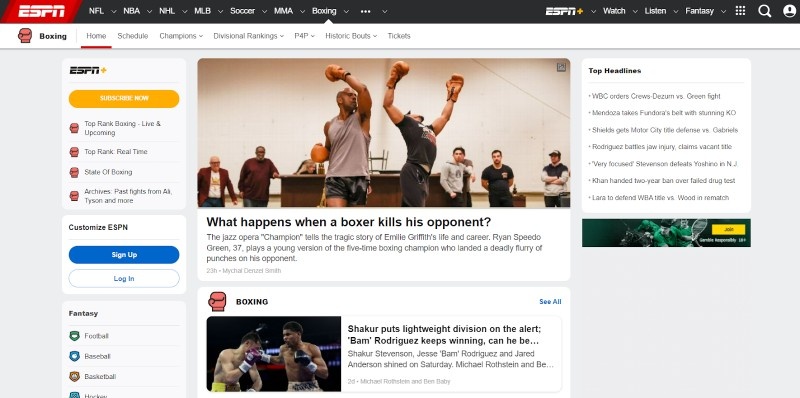 Chuyên trang boxing của ESPN.com