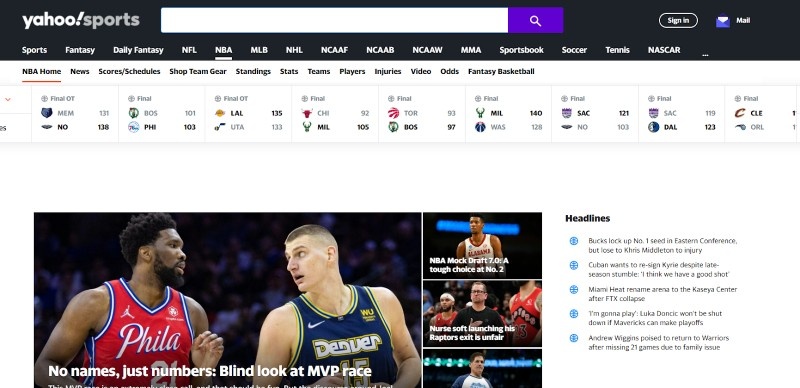Yahoo Sports là nơi cung cấp diễn biến mới nhất của NBA